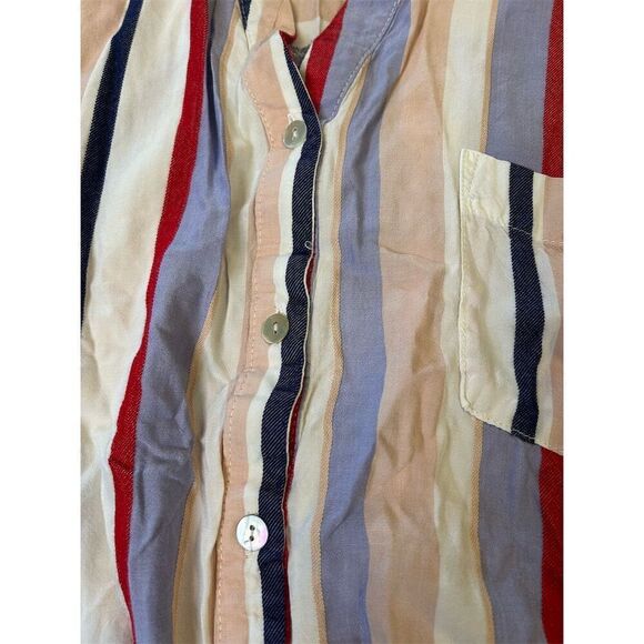 Miss Me Women's XS Striped Tie Front Crop Top Blouse Multicolor - Picture 4 of 7